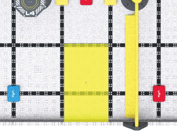 Approximate Robot starting size limit highlighted on the field.
