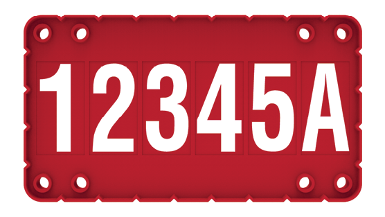 An example of a license plate made from the V5RC License Plate Kit.