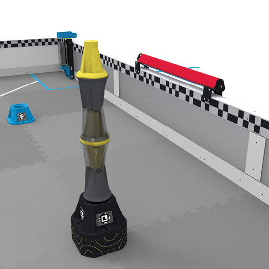 An example of a stack Pins scored in a Goal, with a Toggle set to red behind it.
